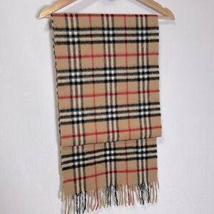 Burberry Vintage plaid 50% cashmere 50% wool 12”x80” LONG scarf